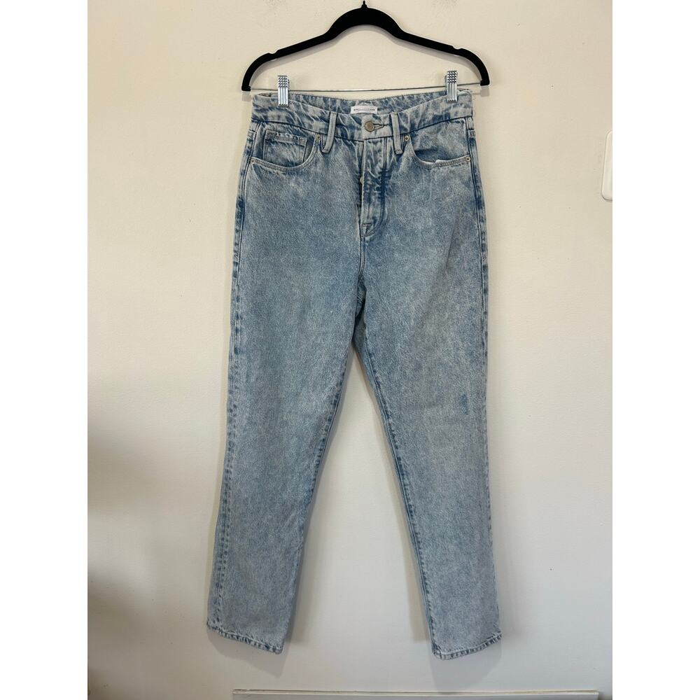 Good American Good Boy straight leg jeans womens 4/27 light acid wash 90s